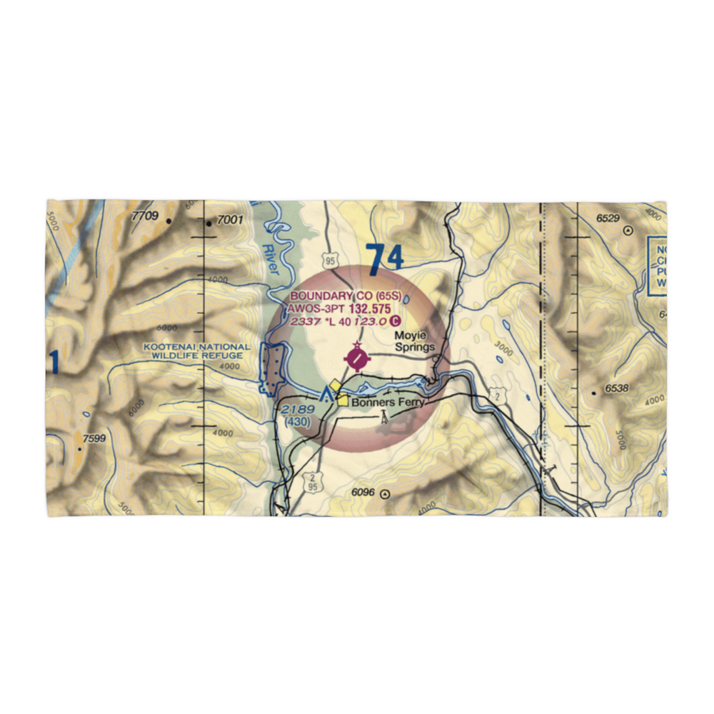 Boundary County Airport (65S) VFR Sectional Towel 