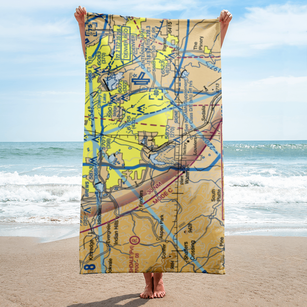 Bowen Farms Nr 1 Airport (CO98) VFR Sectional Towel 