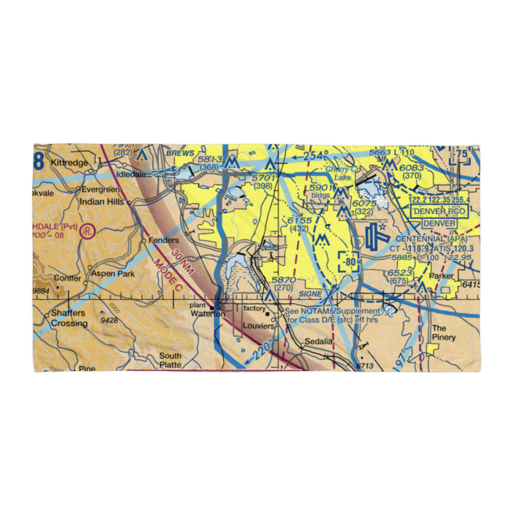 Bowen Farms Nr 1 Airport (CO98) VFR Sectional Towel 