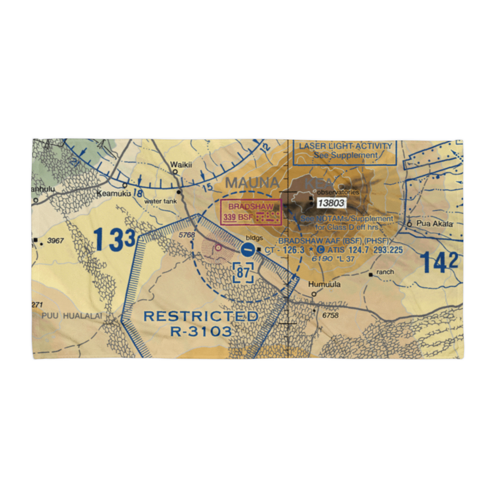 Bradshaw Army Airfield (BSF) VFR Sectional Towel 