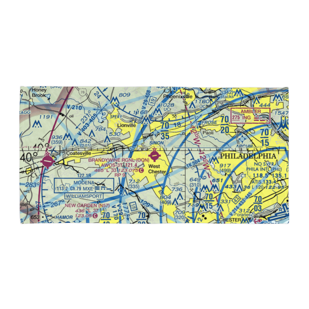 Brandywine Regional Airport (OQN) VFR Sectional Towel 