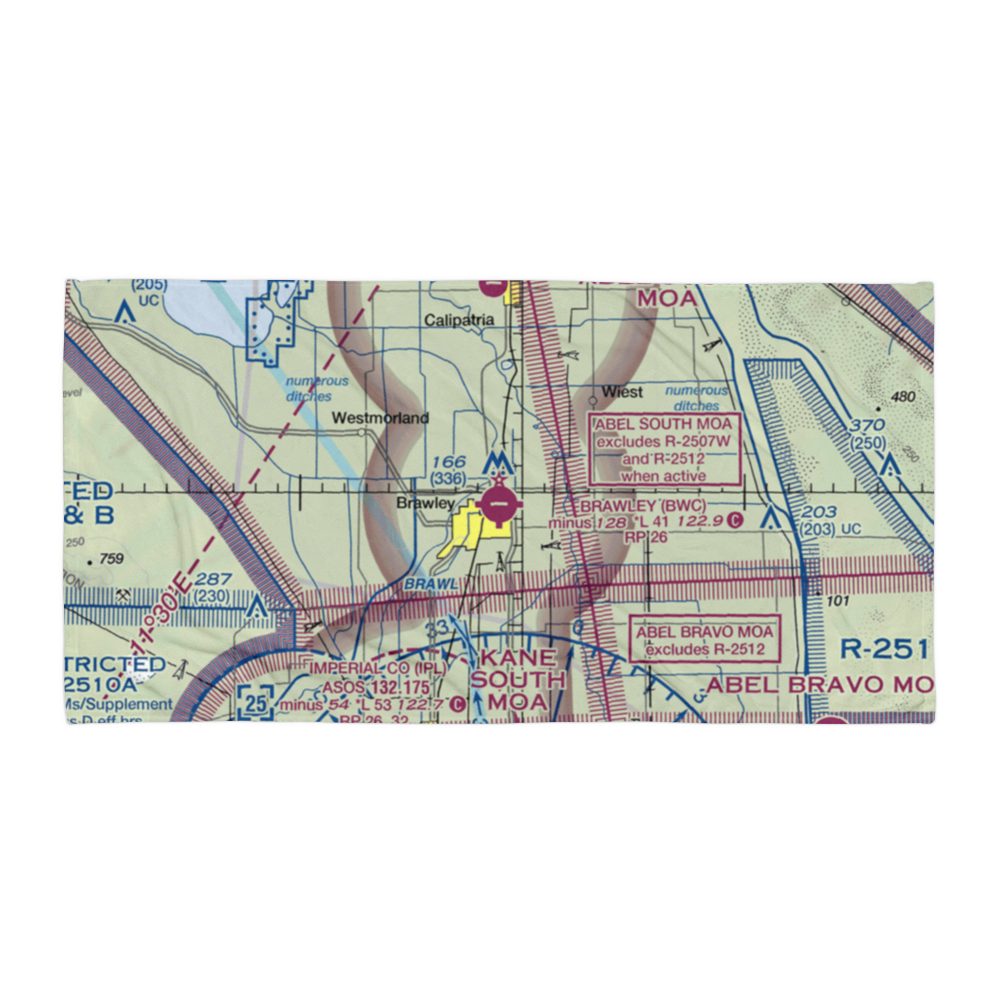 Brawley Municipal Airport (BWC) VFR Sectional Towel 