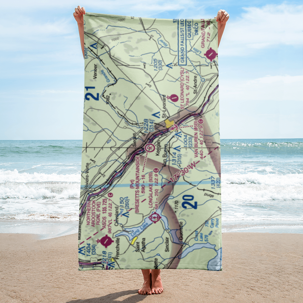 Bresett'S Mountainside Airport (17ME) VFR Sectional Towel 