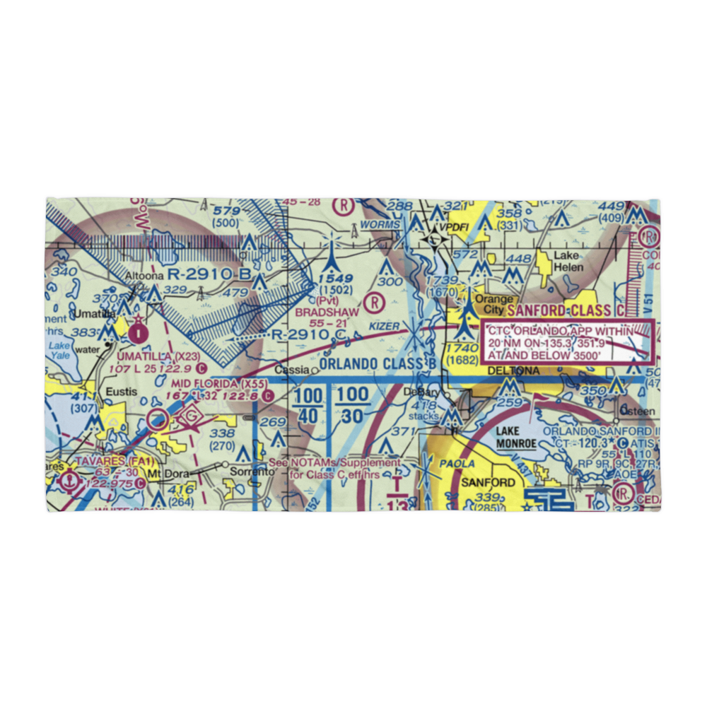 Britt Brown & Porter Ranch Airport (6FD6) VFR Sectional Towel 