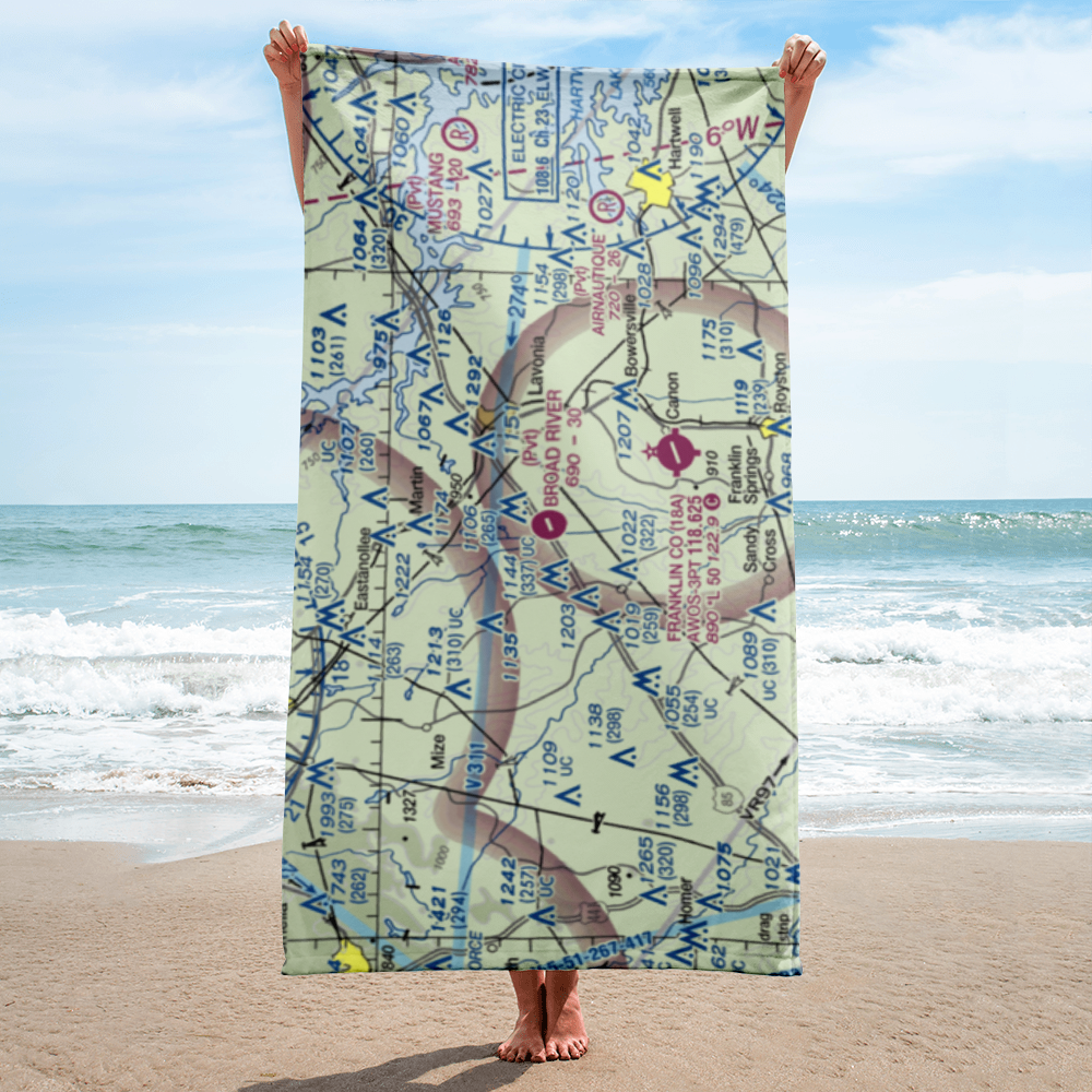 Broad River Air Park (3GE3) VFR Sectional Towel 
