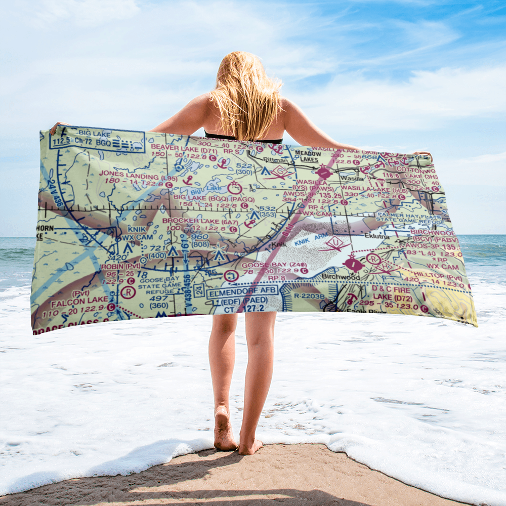 Brocker Lake Seaplane Base (6A7) VFR Sectional Towel 