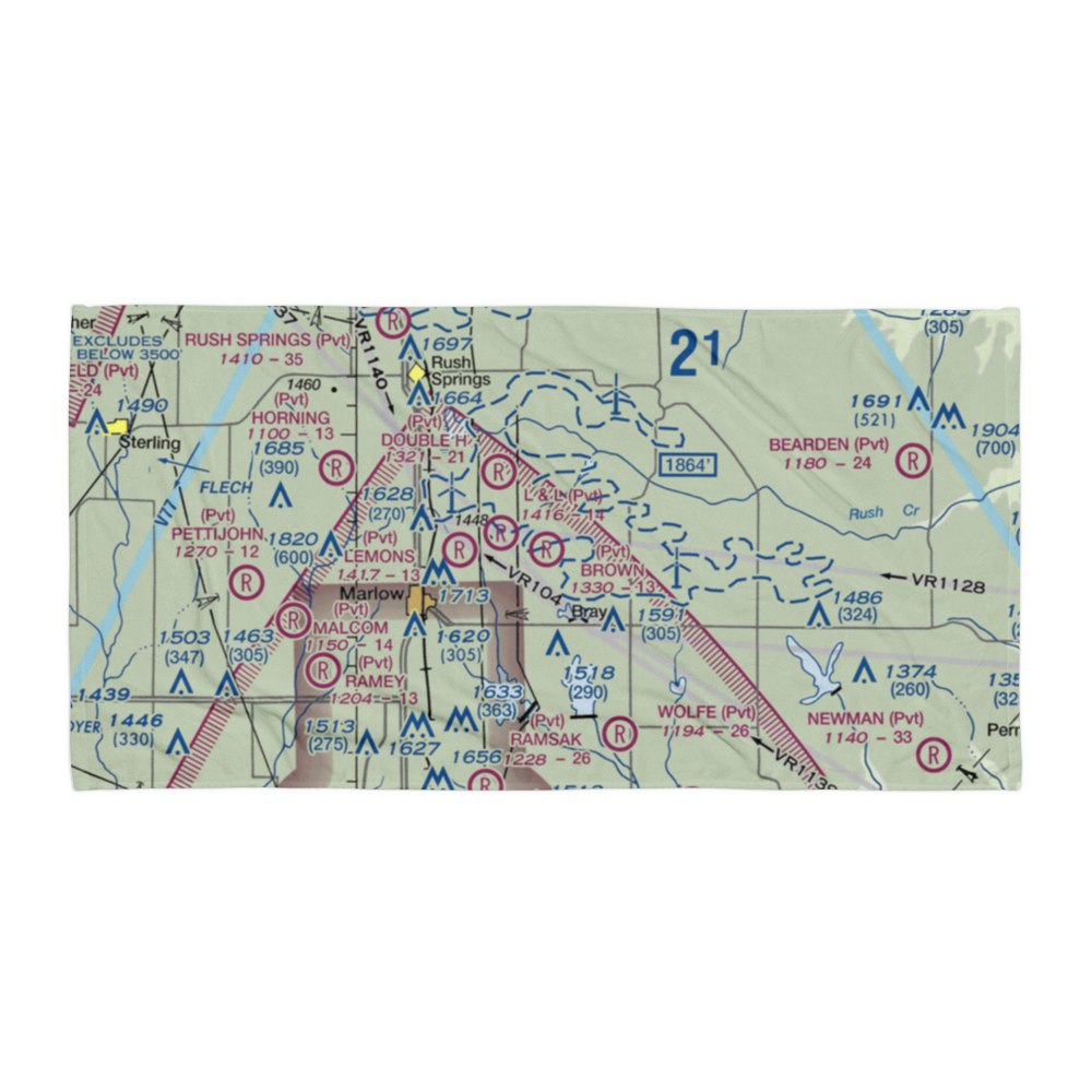 Brown Airstrip (OK81) VFR Sectional Towel 