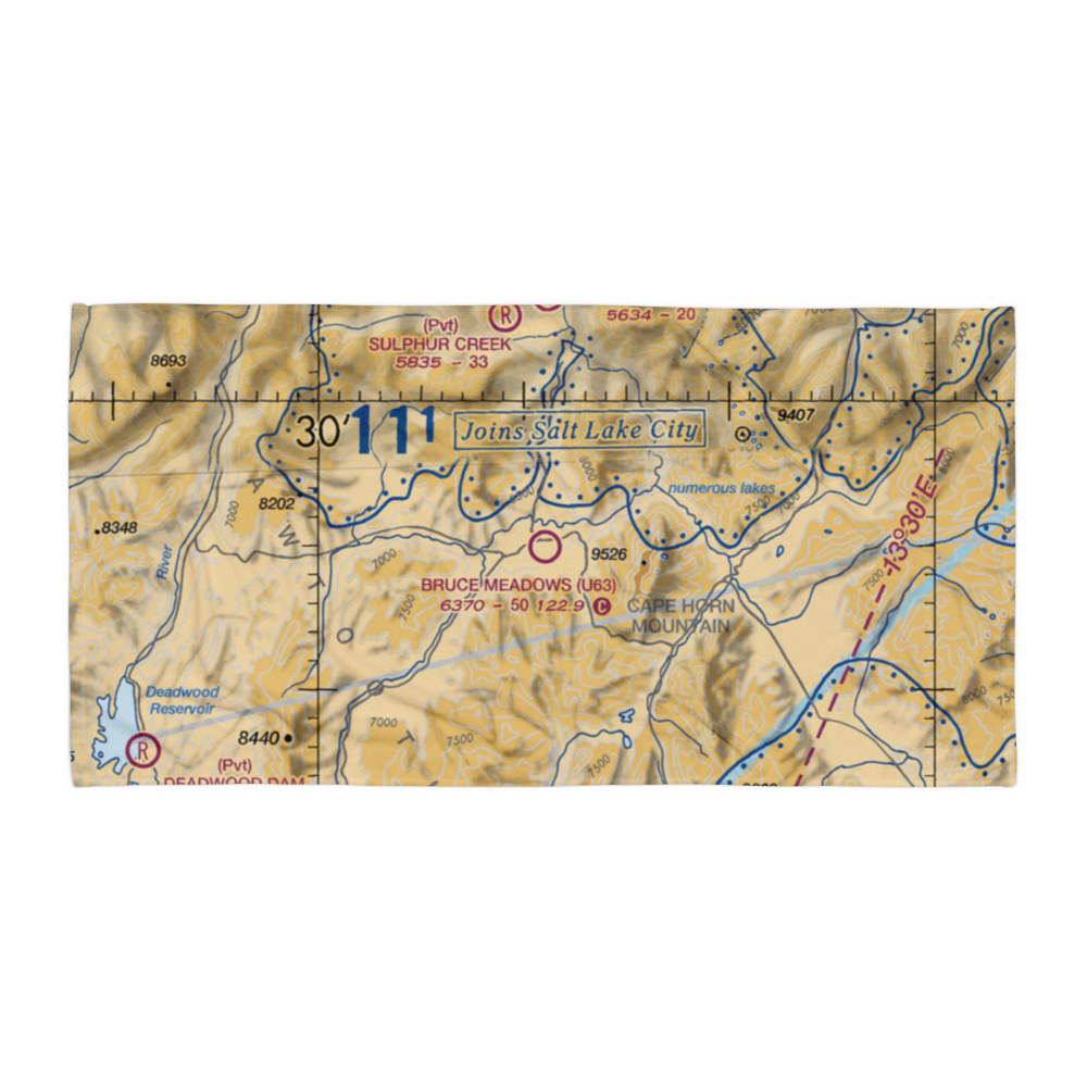 Bruce Meadows Airport (U63) VFR Sectional Towel 