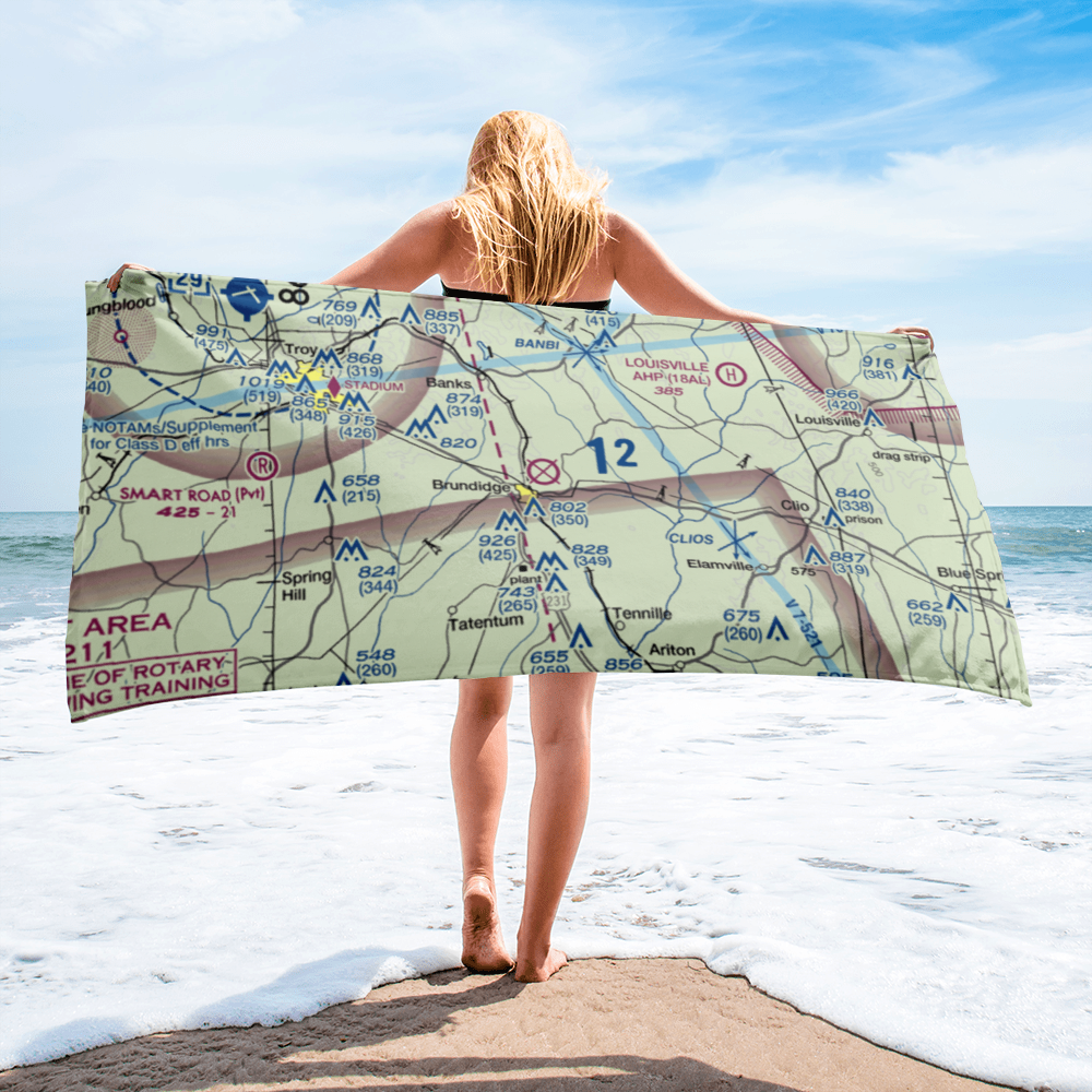 Brundidge Municipal Airport (60A) VFR Sectional Towel 