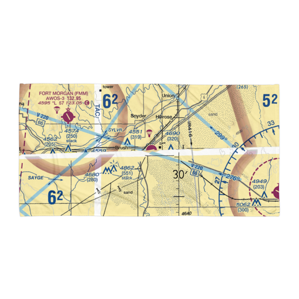 Brush Municipal Airport (7V5) VFR Sectional Towel 