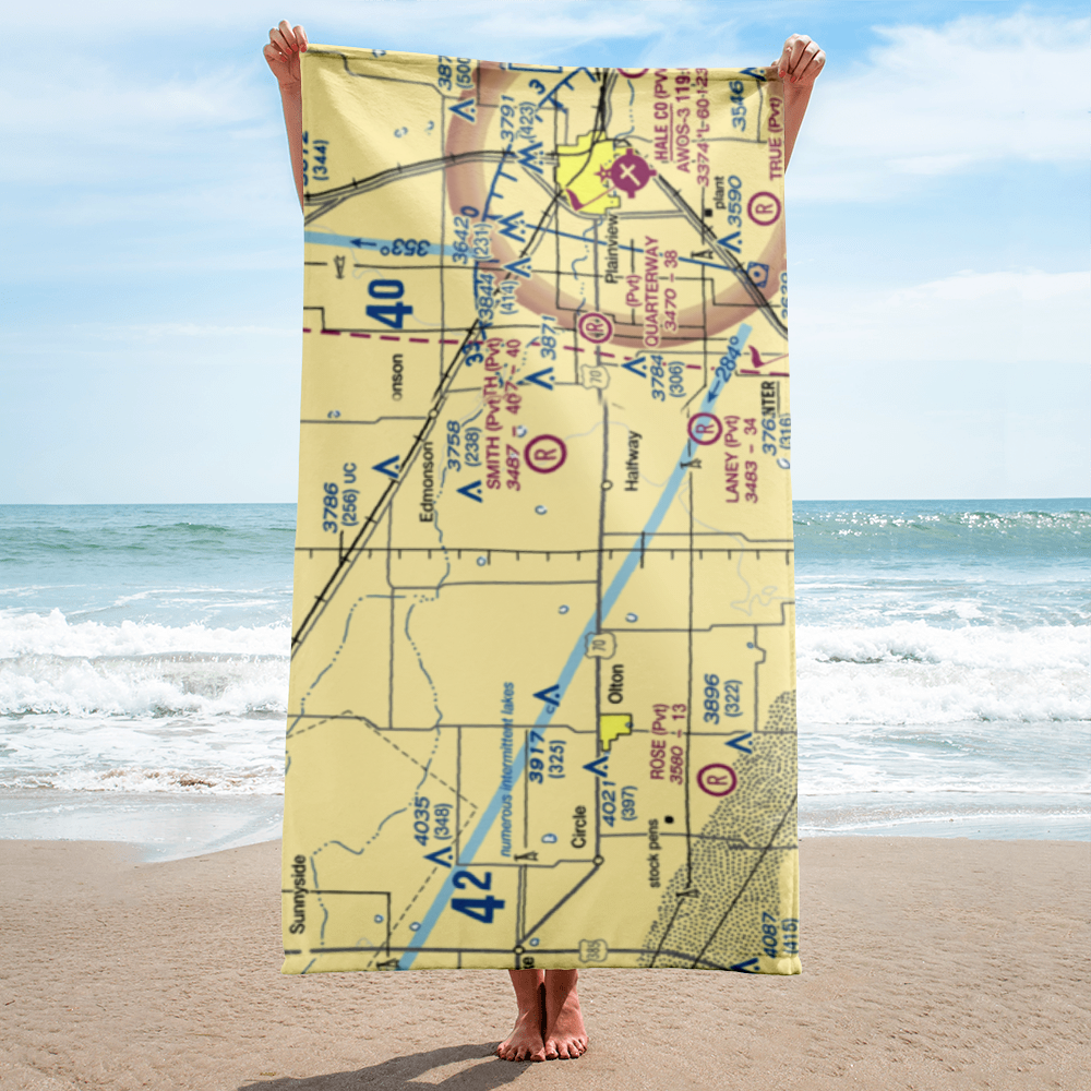 Buddy Harmel Airport (0TA1) VFR Sectional Towel 