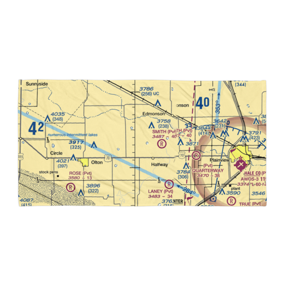 Buddy Harmel Airport (0TA1) VFR Sectional Towel 