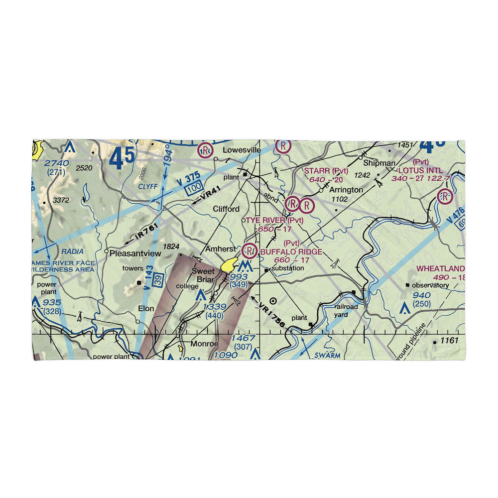 Buffalo Ridge Airport (8VG4) VFR Sectional Towel 