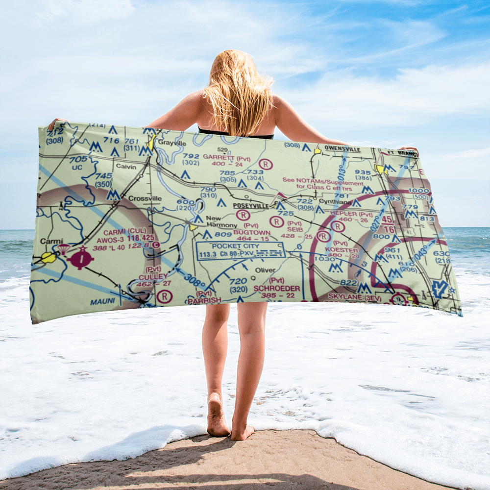 Bugtown Airport (15IN) VFR Sectional Towel 