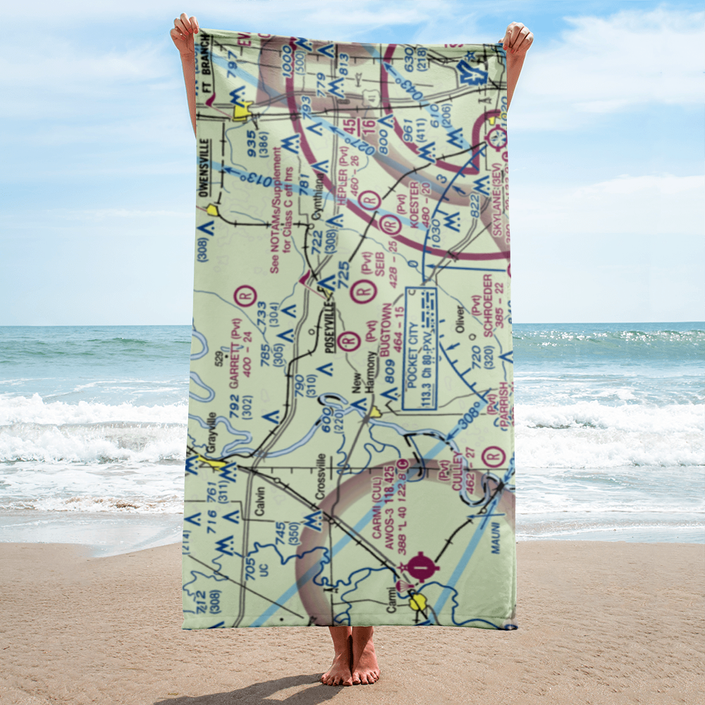 Bugtown Airport (15IN) VFR Sectional Towel 