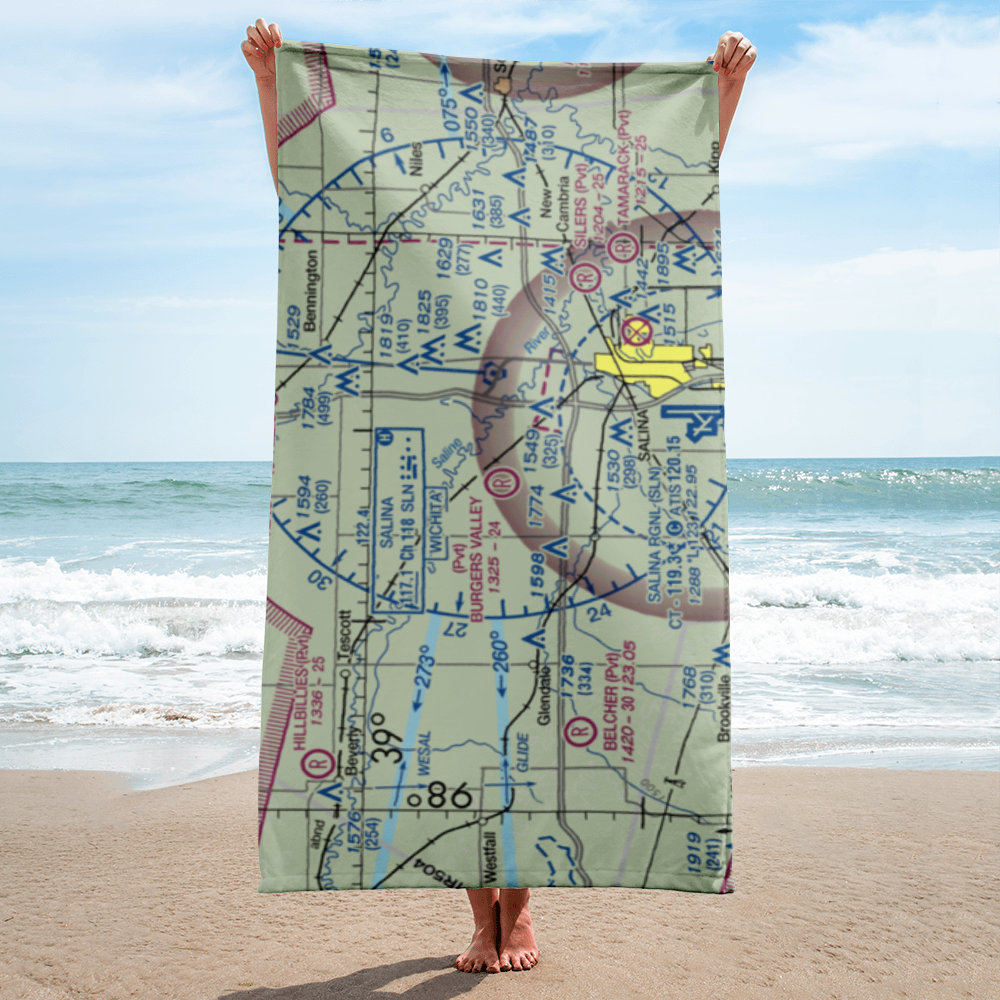 Burger's Valley Airport (58KS) VFR Sectional Towel 
