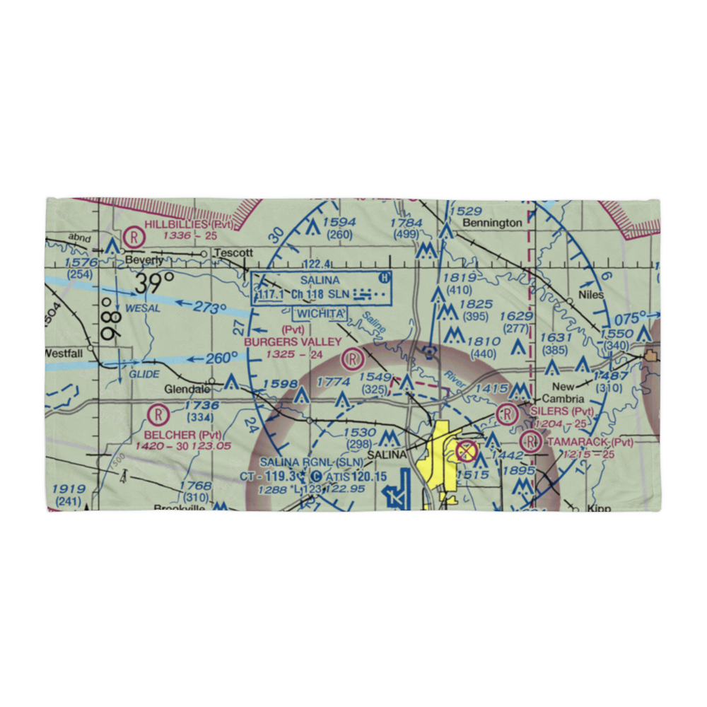 Burger's Valley Airport (58KS) VFR Sectional Towel 