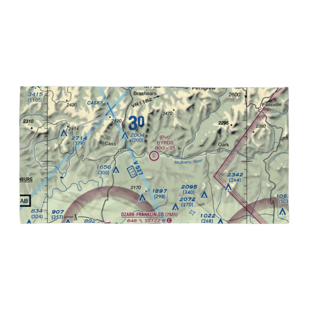 Byrd's Backcountry Airstrip (51AR) VFR Sectional Towel 