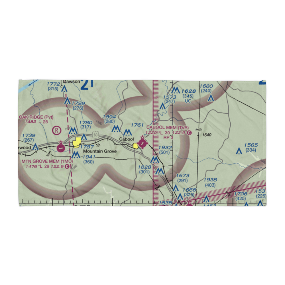 Cabool Memorial Airport (TVB) VFR Sectional Towel 