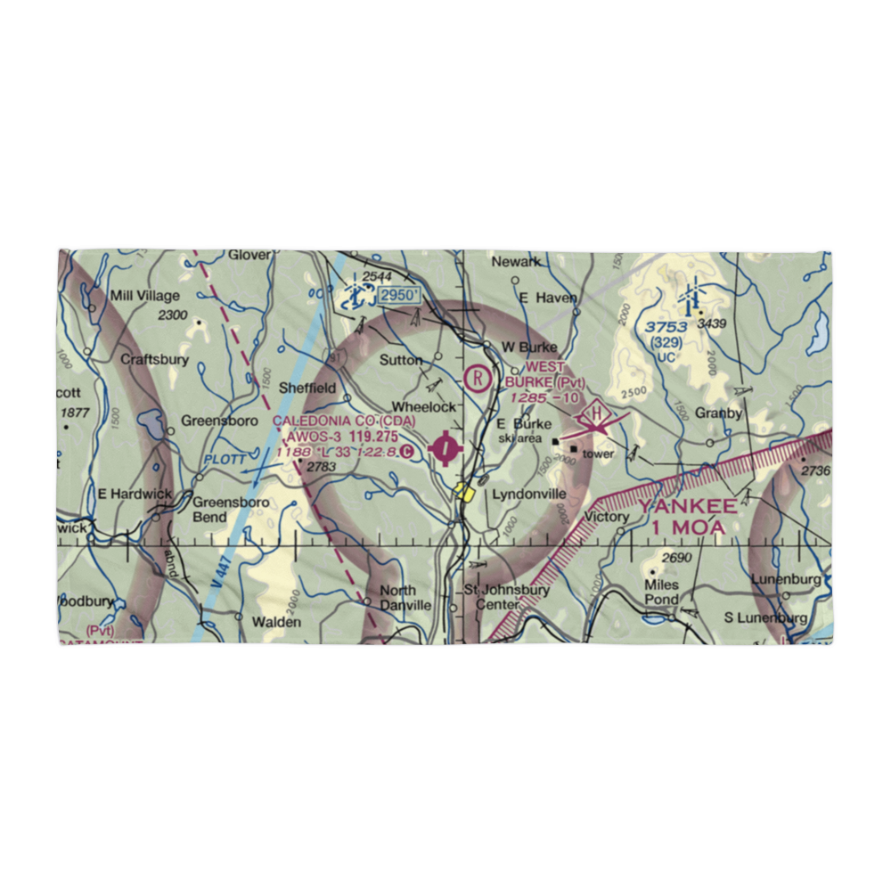 Caledonia County Airport (CDA) VFR Sectional Towel 