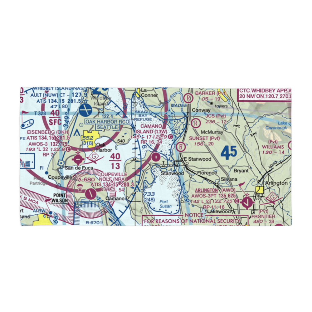 Camano Island Airfield (13W) VFR Sectional Towel 