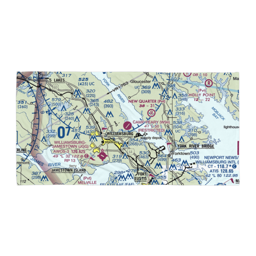 Camp Peary Landing Strip (W94) VFR Sectional Towel 