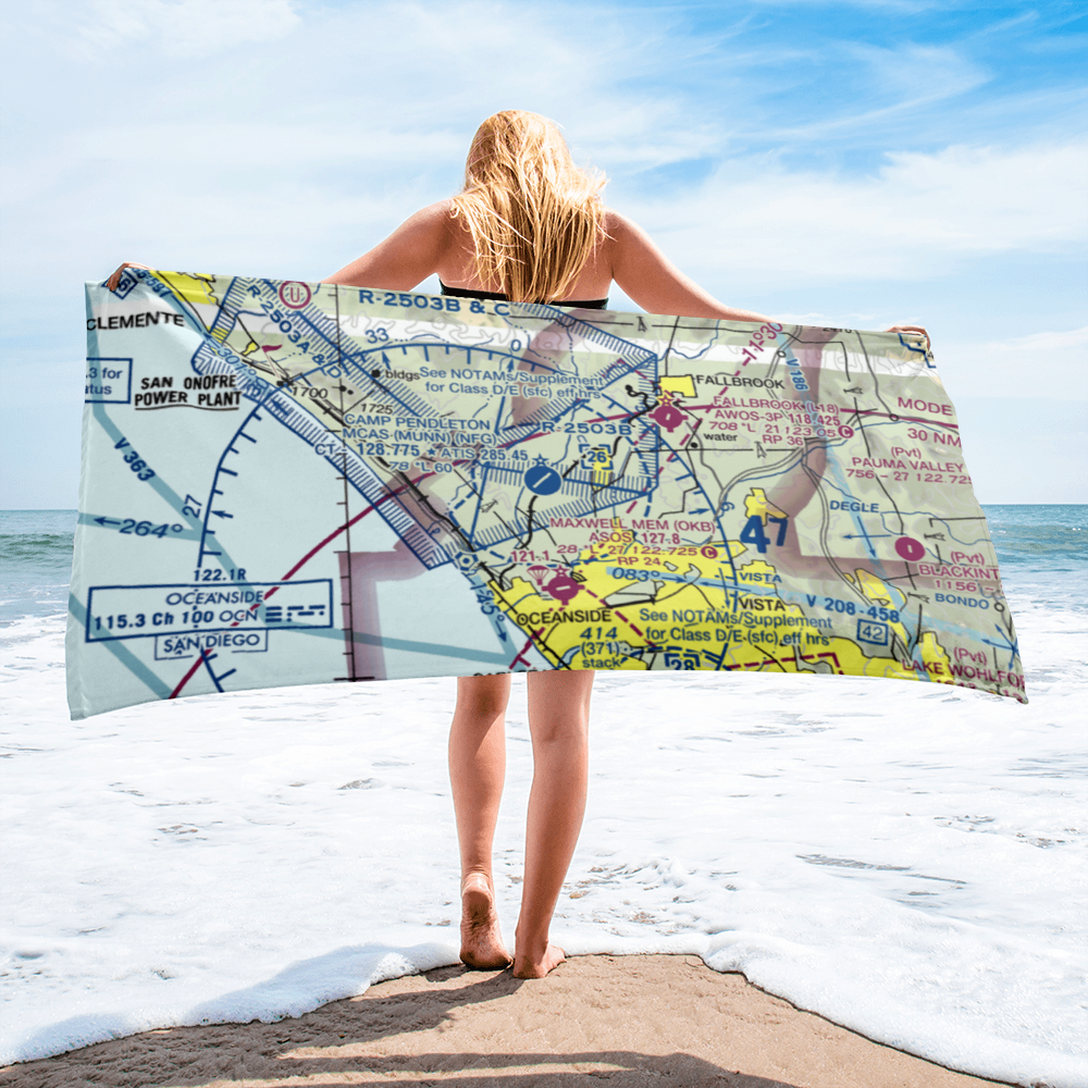 Camp Pendleton MCAS (Munn Field) Airport (NFG) VFR Sectional Towel 