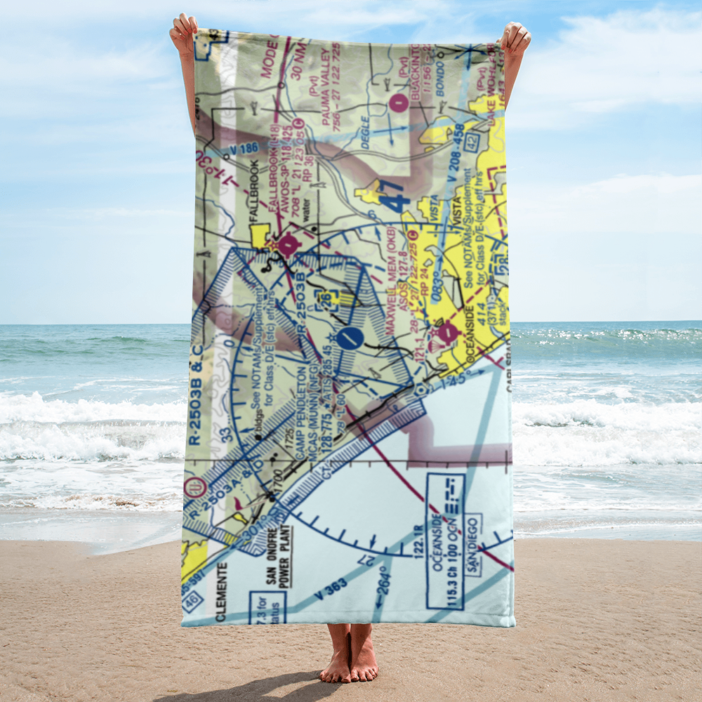 Camp Pendleton MCAS (Munn Field) Airport (NFG) VFR Sectional Towel 