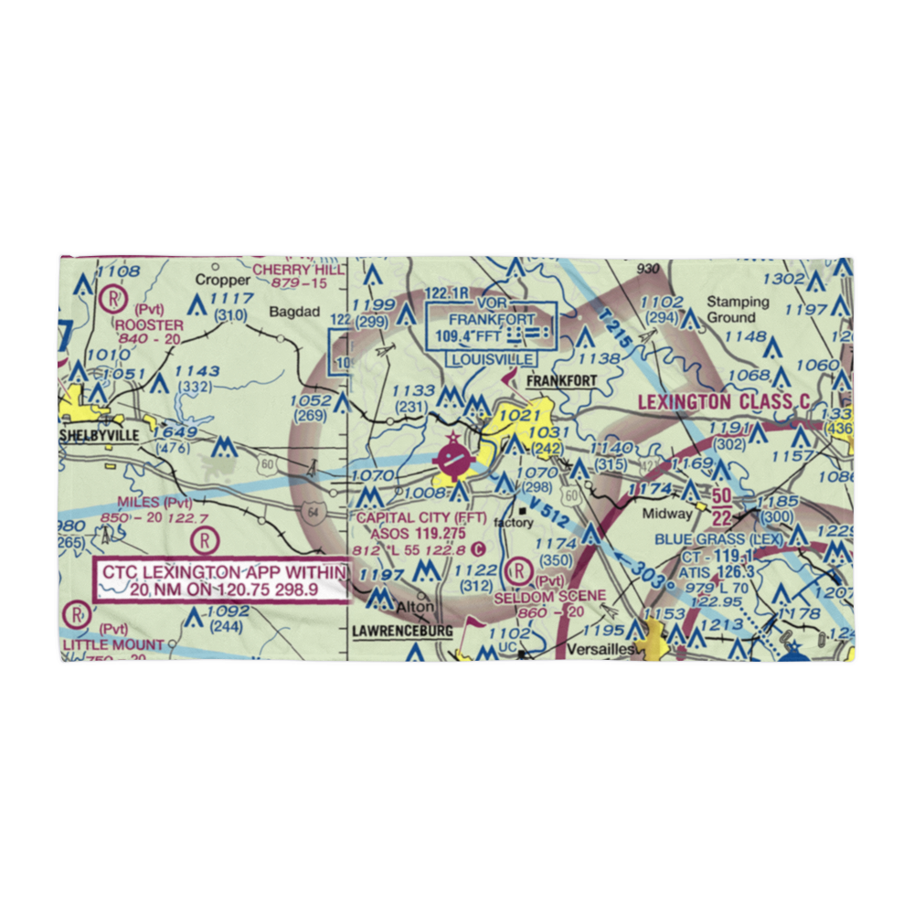Capital City Airport (FFT) VFR Sectional Towel 