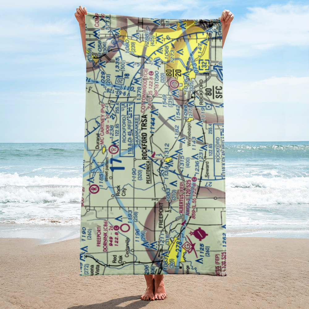 Carlson RLA Restricted Landing Area (IS19) VFR Sectional Towel 