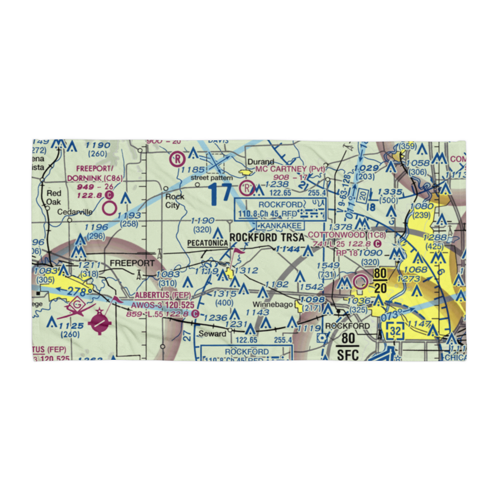 Carlson RLA Restricted Landing Area (IS19) VFR Sectional Towel 