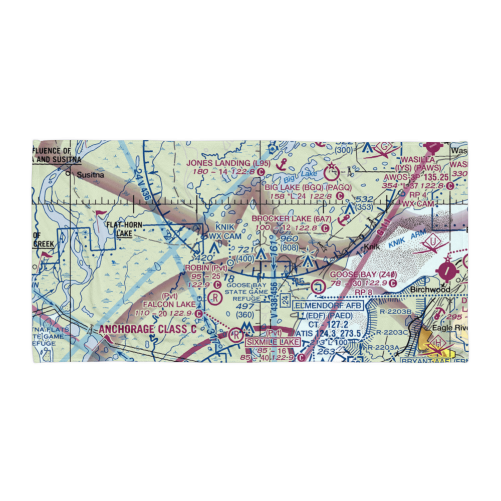 Carpentiers Strip (64AK) VFR Sectional Towel 