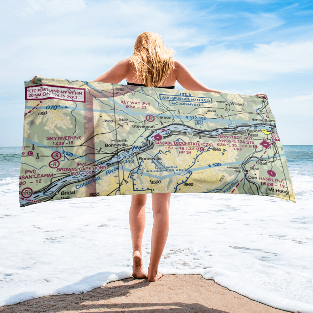 Cascade Locks State Airport (CZK) VFR Sectional Towel 