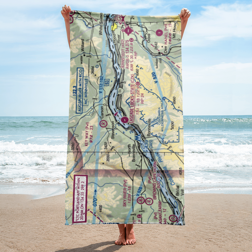 Cascade Locks State Airport (CZK) VFR Sectional Towel 