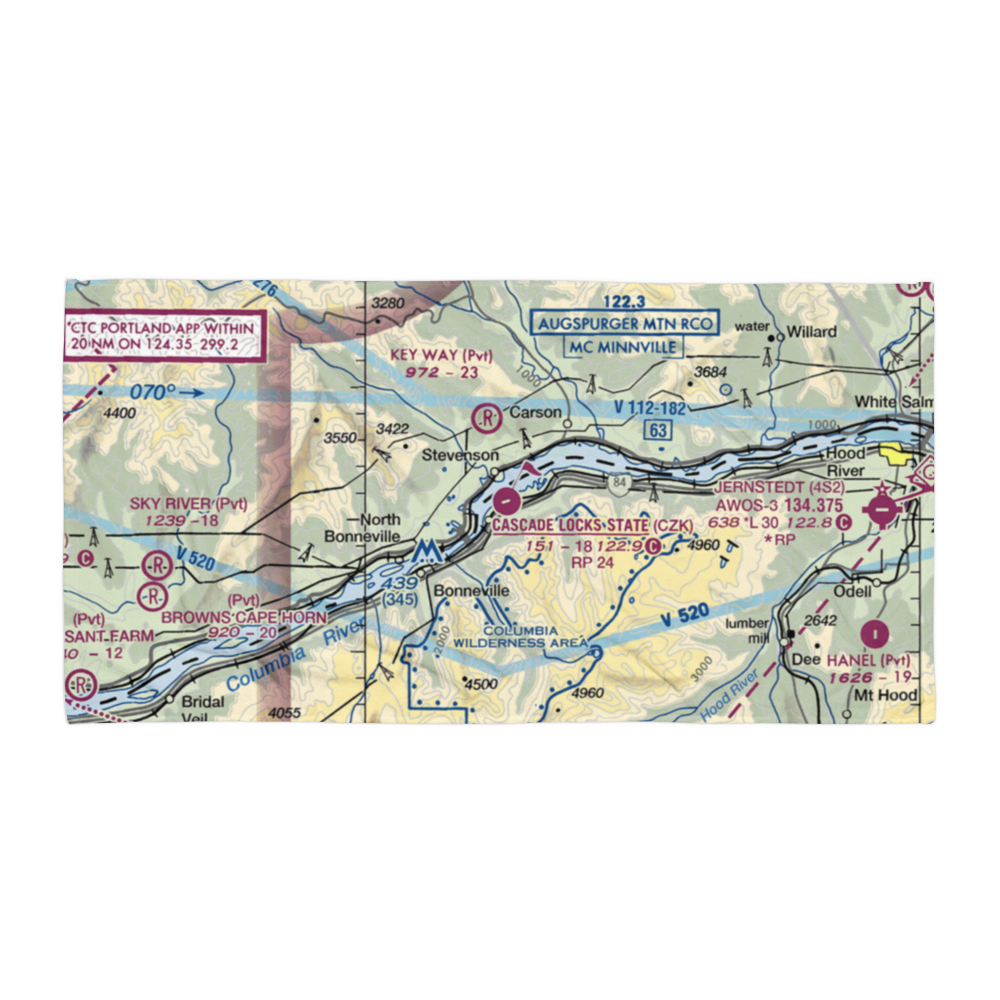 Cascade Locks State Airport (CZK) VFR Sectional Towel 