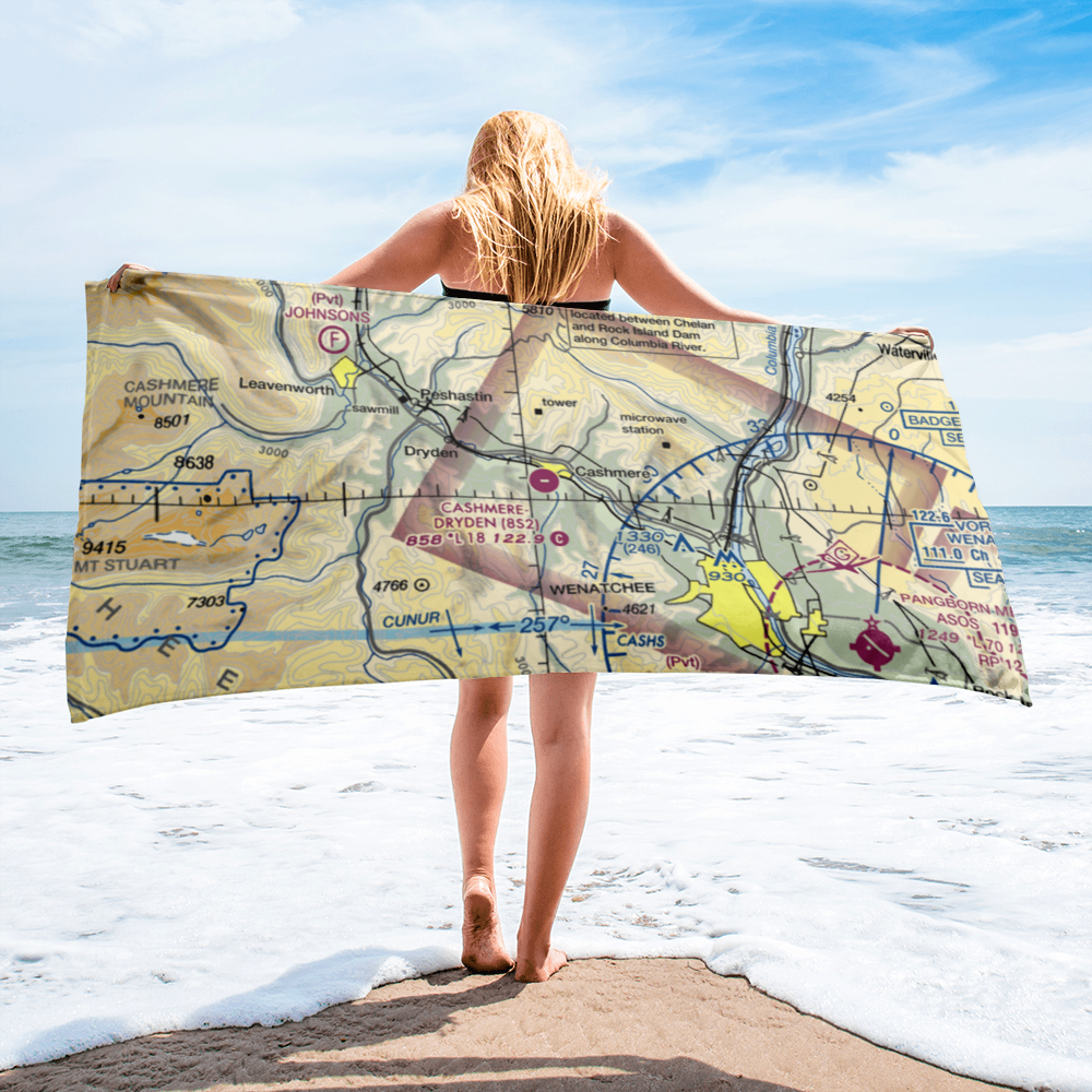 Cashmere-Dryden Airport (8S2) VFR Sectional Towel 