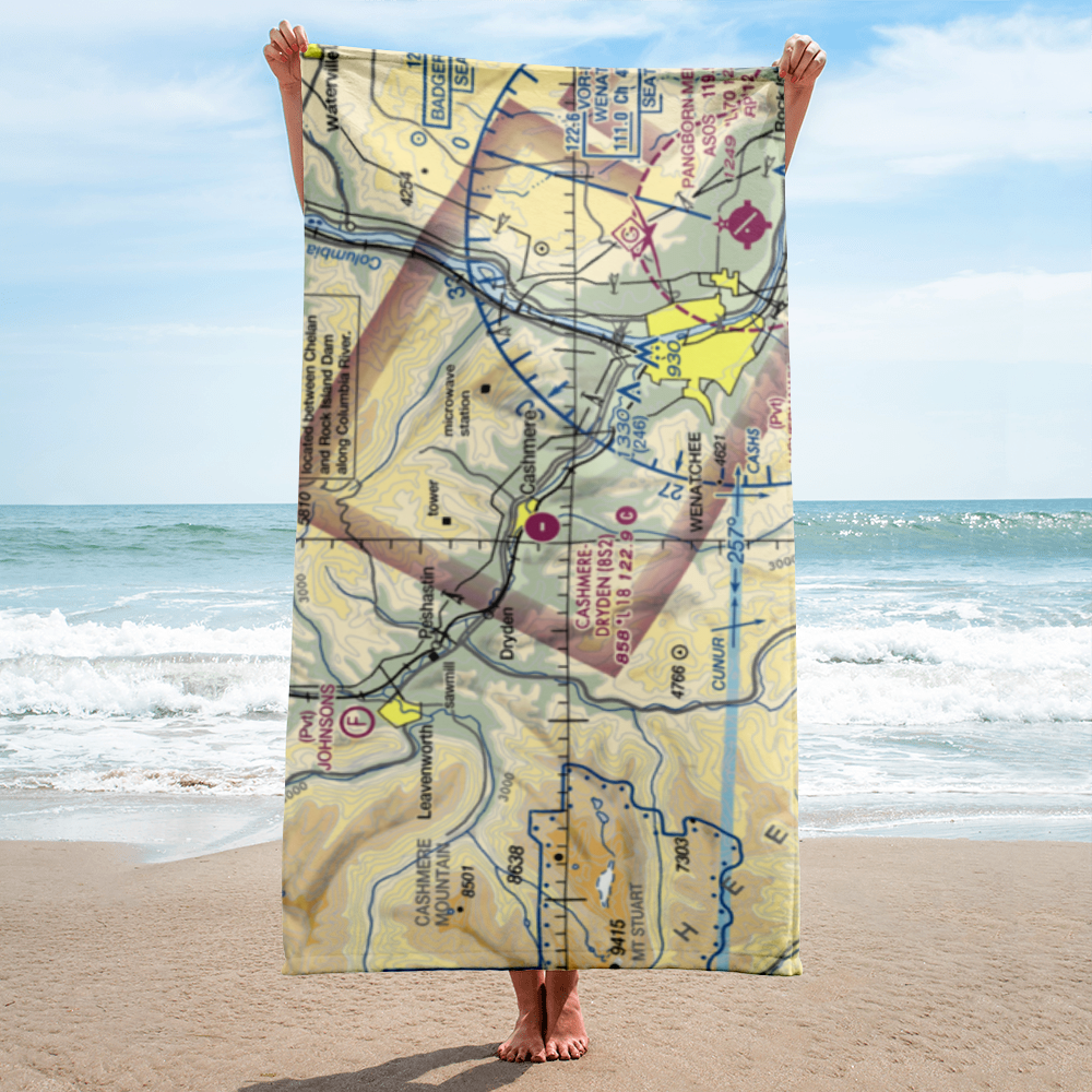 Cashmere-Dryden Airport (8S2) VFR Sectional Towel 