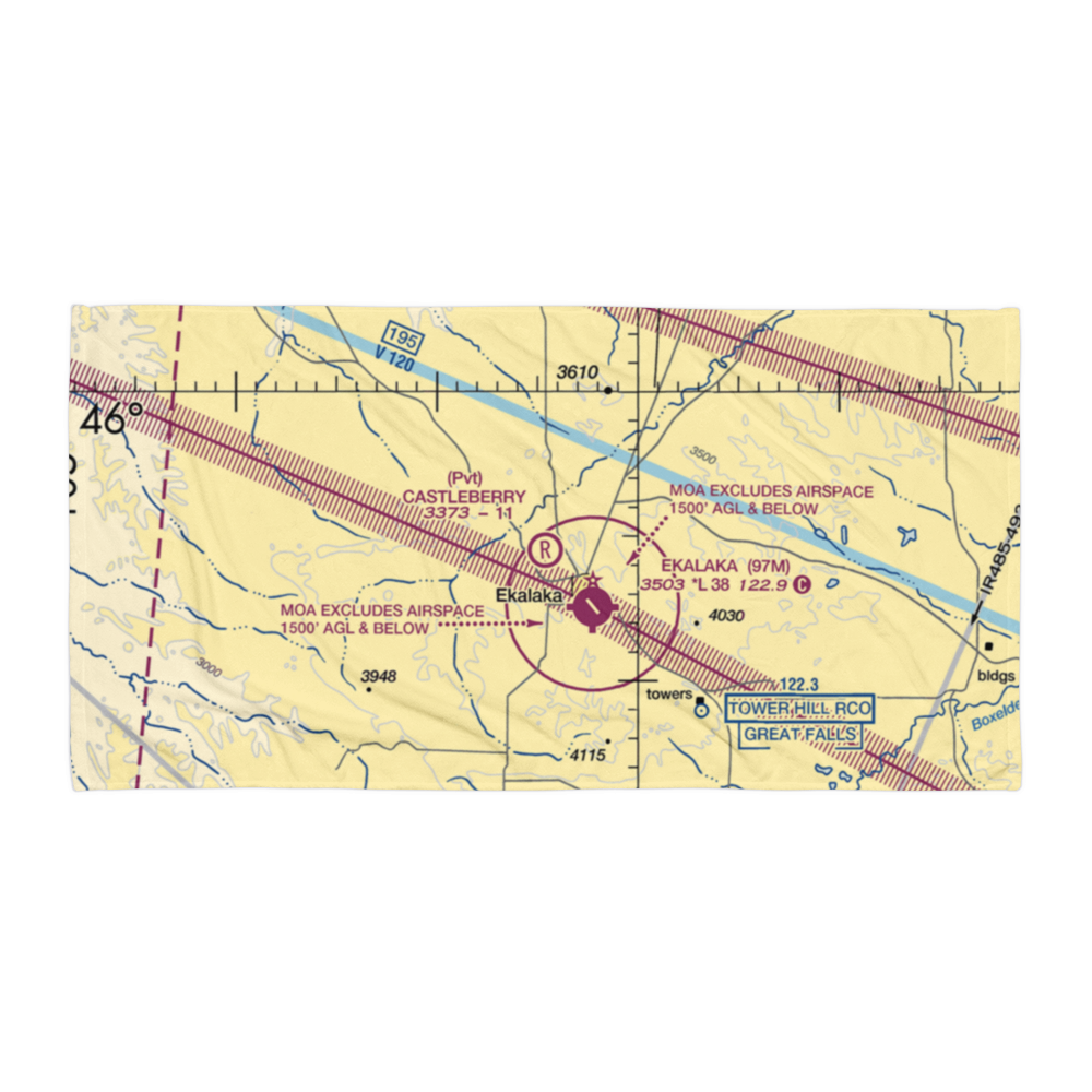 Castleberry Airport (MT45) VFR Sectional Towel 