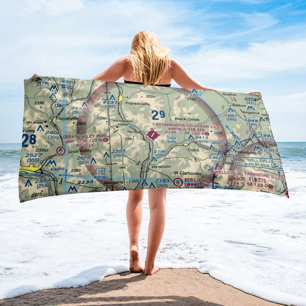 Cattaraugus County-Olean Airport (OLE) VFR Sectional Towel 