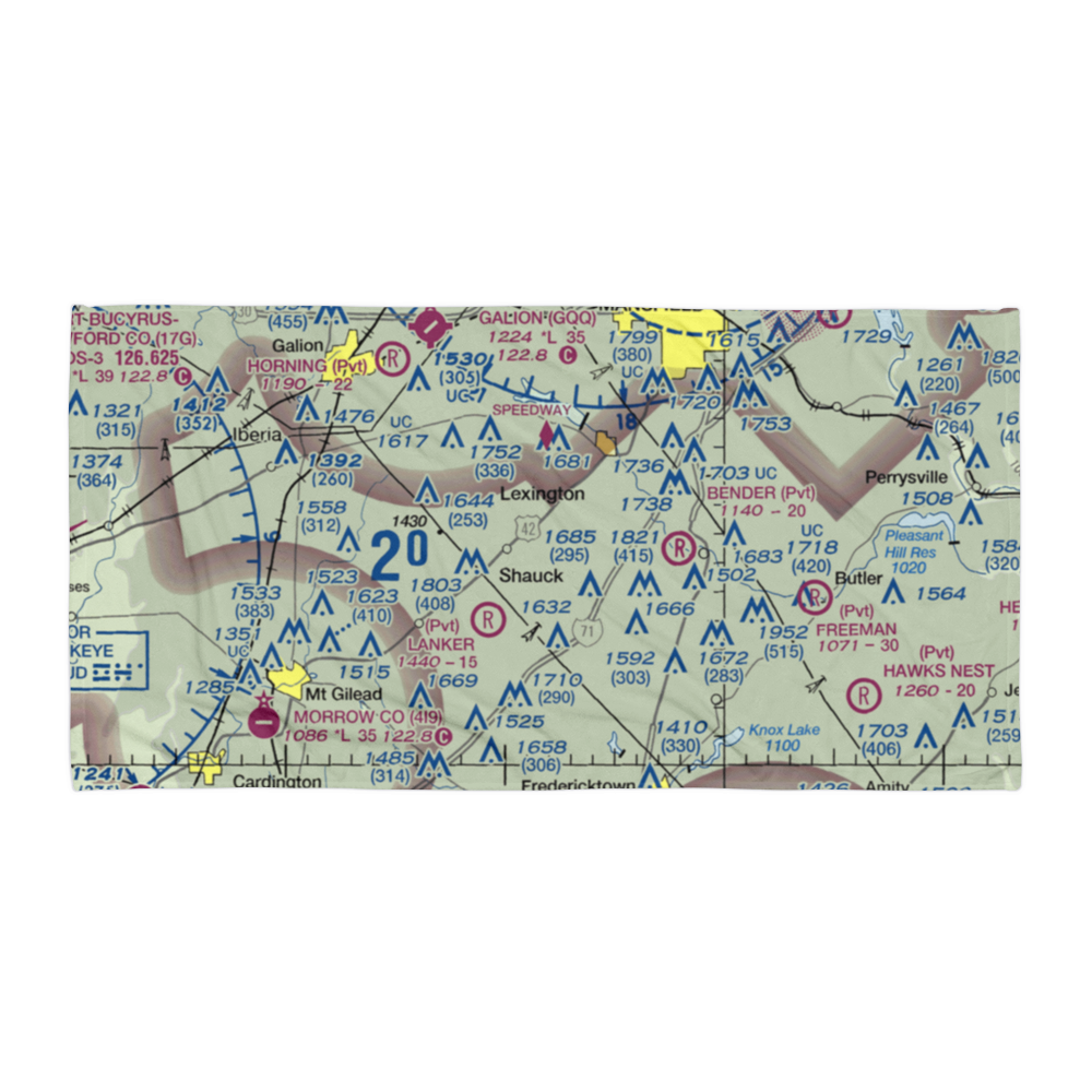 Cedar Creek Airport (2OH4) VFR Sectional Towel 