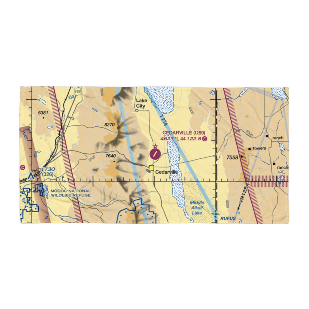 Cedarville Airport (O59) VFR Sectional Towel 