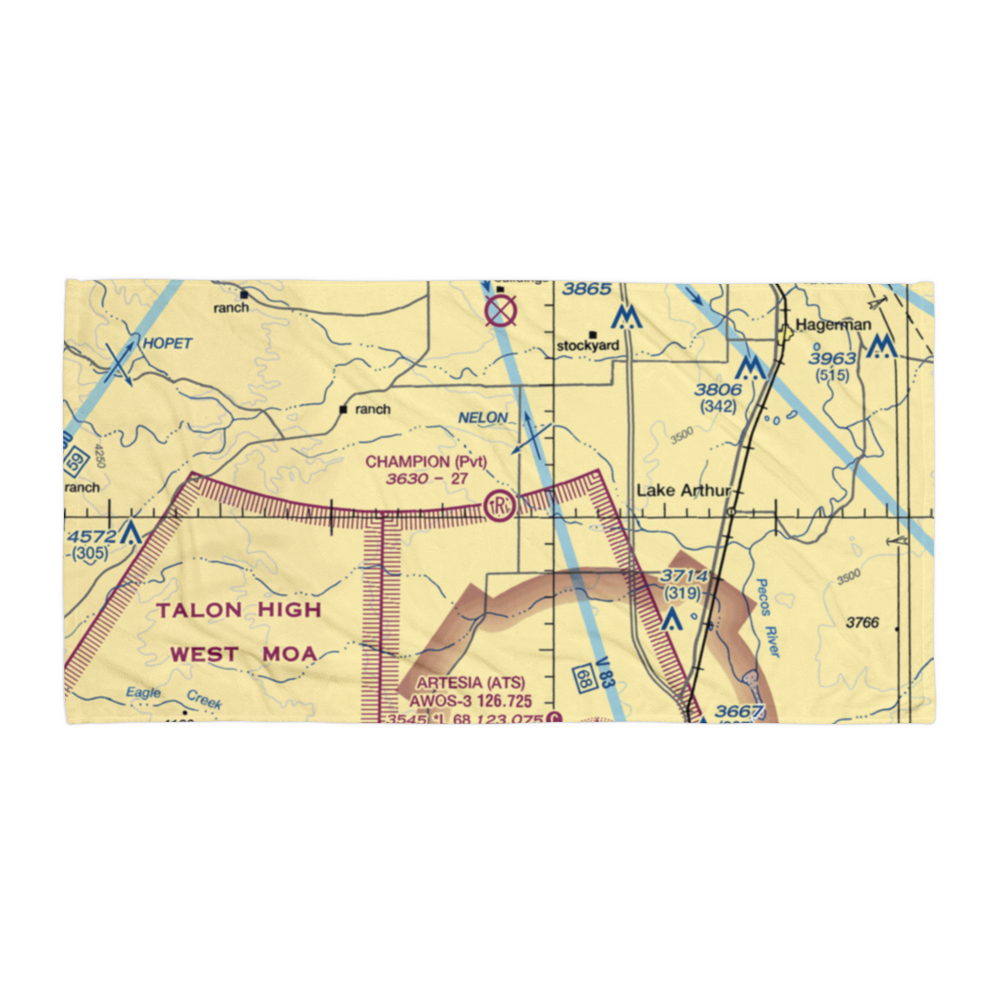 Champion Ranch Airport (01NM) VFR Sectional Towel 