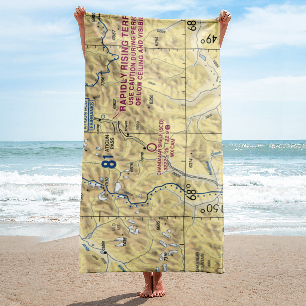 Chandalar Shelf Airport (5CD) VFR Sectional Towel 