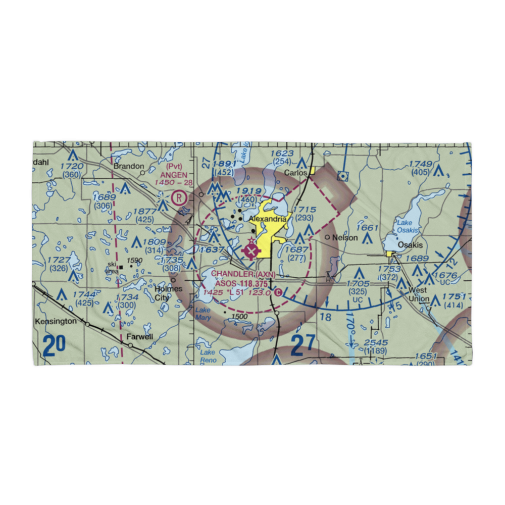 Chandler Field (AXN) VFR Sectional Towel 