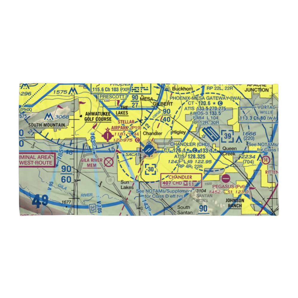 Chandler Municipal Airport (CHD) VFR Sectional Towel 