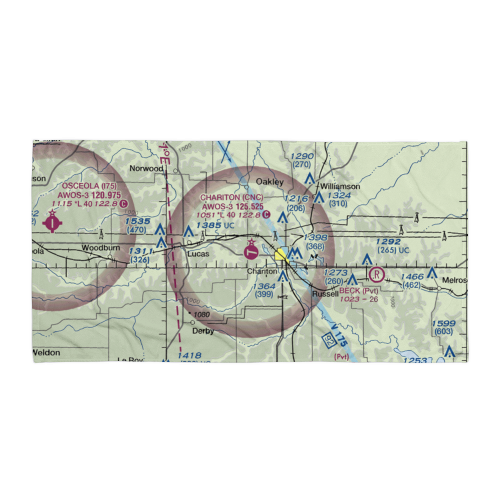 Chariton Municipal Airport (CNC) VFR Sectional Towel 