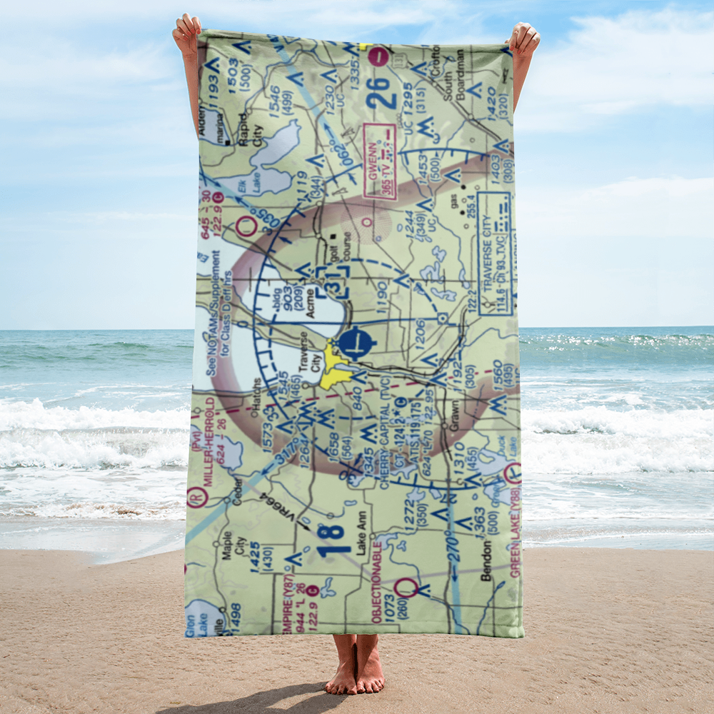 Cherry Capital Airport (TVC) VFR Sectional Towel 
