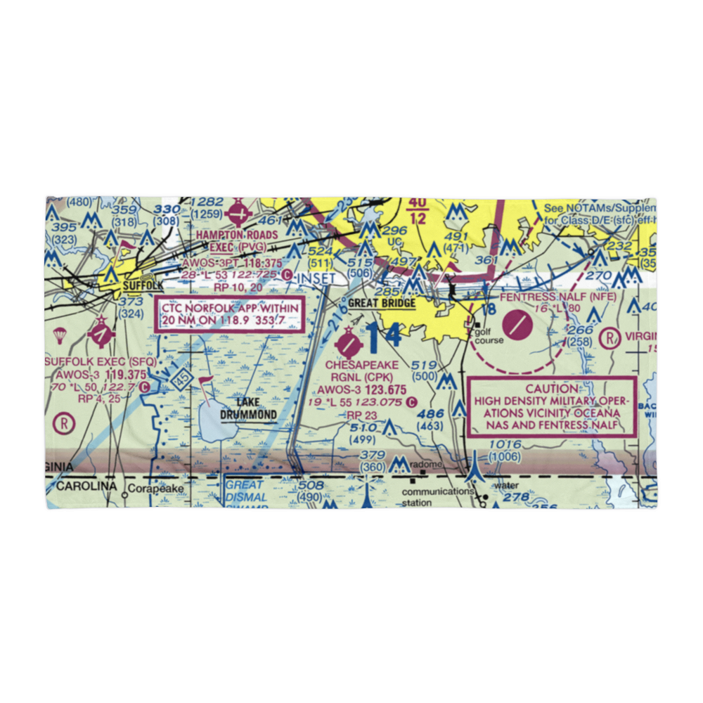 Chesapeake Regional Airport (CPK) VFR Sectional Towel 