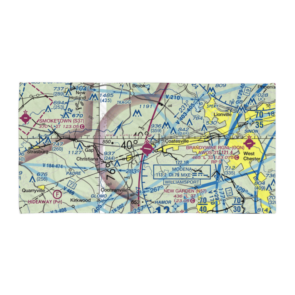 Chester County G O Carlson Airport (MQS) VFR Sectional Towel 