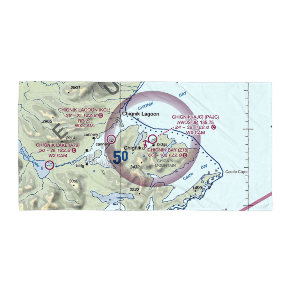 Chignik Bay Seaplane Base (Z78) VFR Sectional Towel 